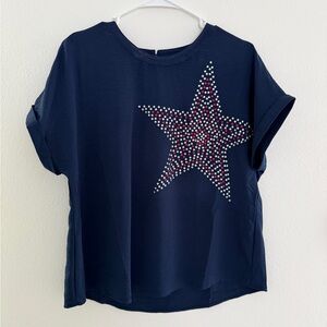 Ava & Grace Navy Top with Star Design